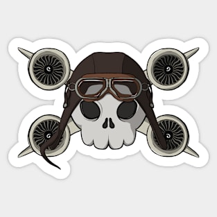 Pilots crew Jolly Roger pirate flag (no caption) Sticker